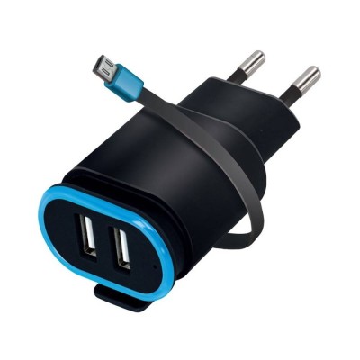 Chargeur smartphone Forever TC-02 2xUSB 2.4A micro-USB noire - Agor...