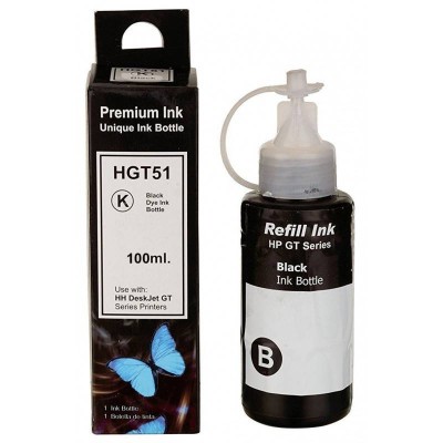 BOUTEILLE D'ENCRE ADAPTABLE HP HGT51 - 90 ML NOIR