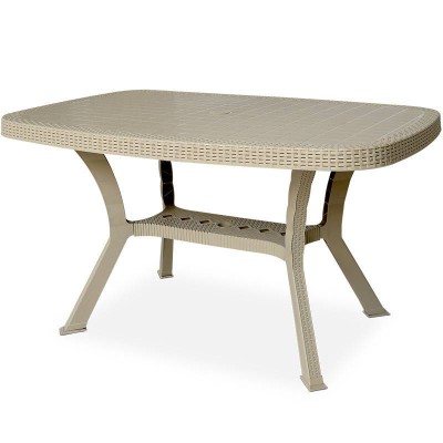 TABLE DE JARDIN RECTANGULAIRE HARMONY 81.7 X 136.7CM GRÈGE