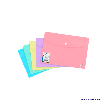 POCHETTE A BOUTON A4 PURPLE PASTEL - ASSORTIS  | agorav1.pi2r-dev.tech