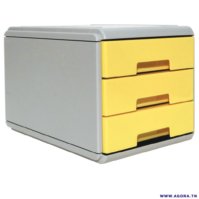 MINI BLOC DE 3 TIROIRS ARDA - JAUNE PASTEL | agorav1.pi2r-dev.tech