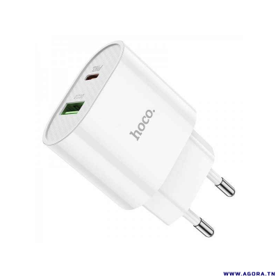 CHARGEUR HOCO C95A 2 PORTS TYPE-C VERS LIGHTNING BLANC | agorav1.pi2r-dev.tech