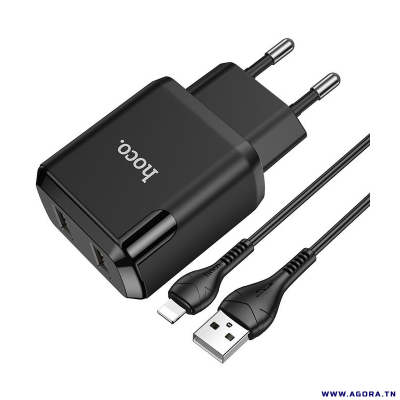 CHARGEUR HOCO N7 2 PORTS USB VERS MICRO USB | NOIR | agorav1.pi2r-dev.tech