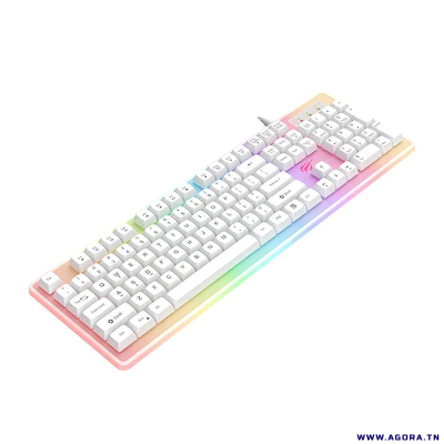 CLAVIER GAMER HAVIT KB876L RGB BLANC
