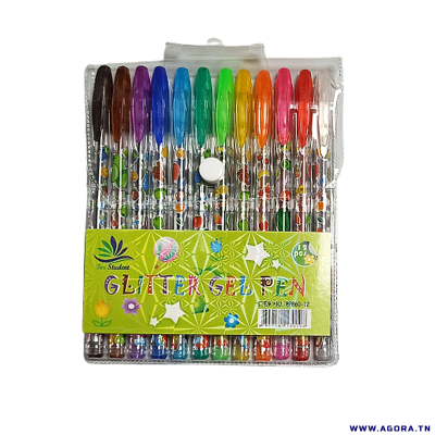 POCHETTE DE 12 STYLOS GEL GLITTERY PEN | agorav1.pi2r-dev.tech