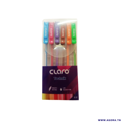 POCHETTE 6 DE STYLOS A BILLE TECHNIK CLARO | agorav1.pi2r-dev.tech
