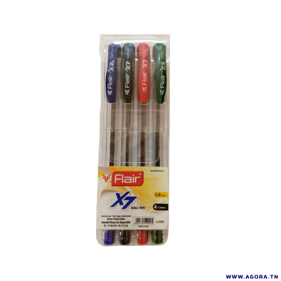 POCHETTE DE 4 STYLOS A BILLE X7 FLAIR | agorav1.pi2r-dev.tech