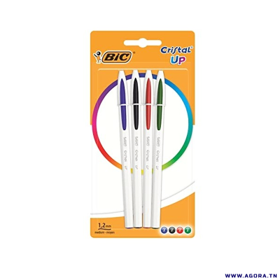 POCHETTE DE 4 STYLOS A BILLE BIC CRISTAL UP | agorav1.pi2r-dev.tech