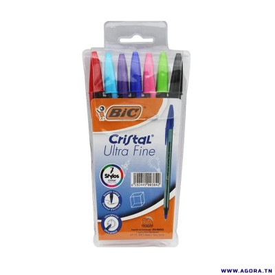 POCHETTE DE 7 STYLOS A BILLE BIC ULTRA FINE | agorav1.pi2r-dev.tech