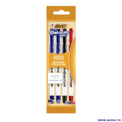 POCHETTE DE 4 STYLOS BIC GEL-OCITY | agorav1.pi2r-dev.tech