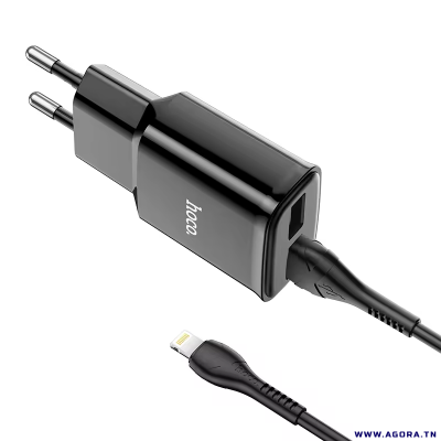 CHARGEUR HOCO N4 2 PORTS USB VERS IPHONE | NOIR