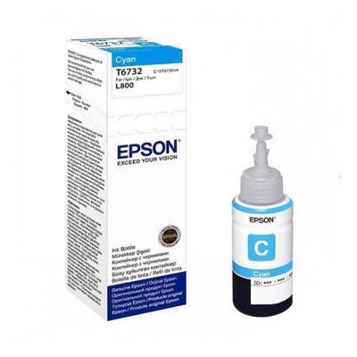 BOUTEILLE ENCRE ORIGINAL EPSON T6732 POUR L800/L1800 CYAN