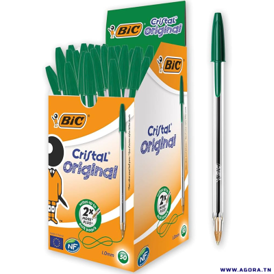 BOITE DE 50 STYLOS BIC CRISTAL ORIGINAL | VERT | agorav1.pi2r-dev.tech