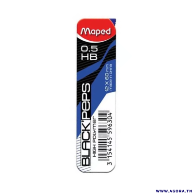 ETUIS DE 12 MINES HB 0.5MM MAPED 559630