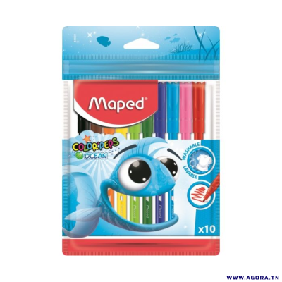 POCHETTE DE 10 FEUTRES COLOR PEPS OCEAN MAPED 845724