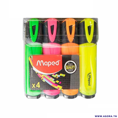 POCHETTE DE 4 MARQUEURS MAPED FLUO