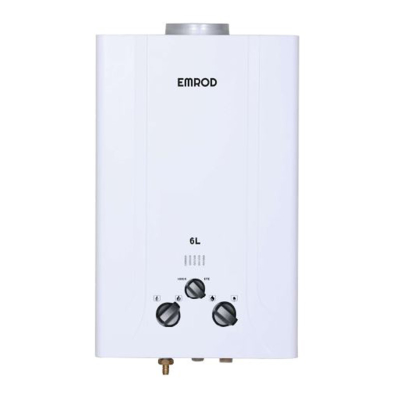 CHAUFFE BAIN EMROD À GAZ BOUTEILLE 6 LITRES BLANC