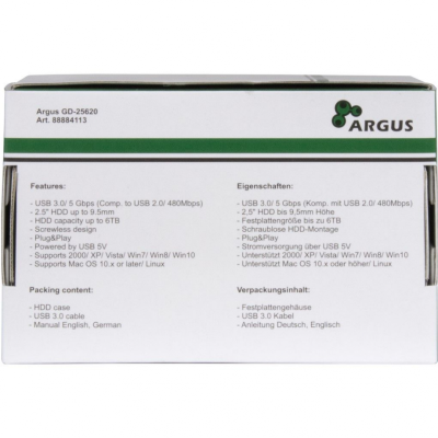 BOITIER EXTERNE 2.5" ARGUS HD-25620