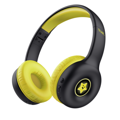 CASQUE BLUETOOTH TRUST NOUNA KIDS JAUNE NOIR