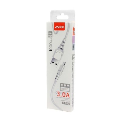 CABLE ASPOR MICRO USB 1M A100 | BLANC