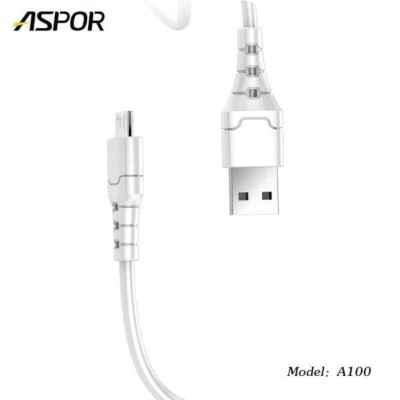 CABLE ASPOR MICRO USB 1M A100 | BLANC