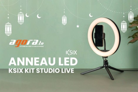  مع هاتفك الذكي Meilleur Anneau LED Ksix Kit Studio Live avec Trépied